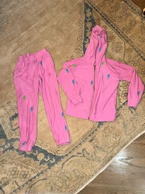 Pink Lightning Bolt Hoodie & Jogger Set